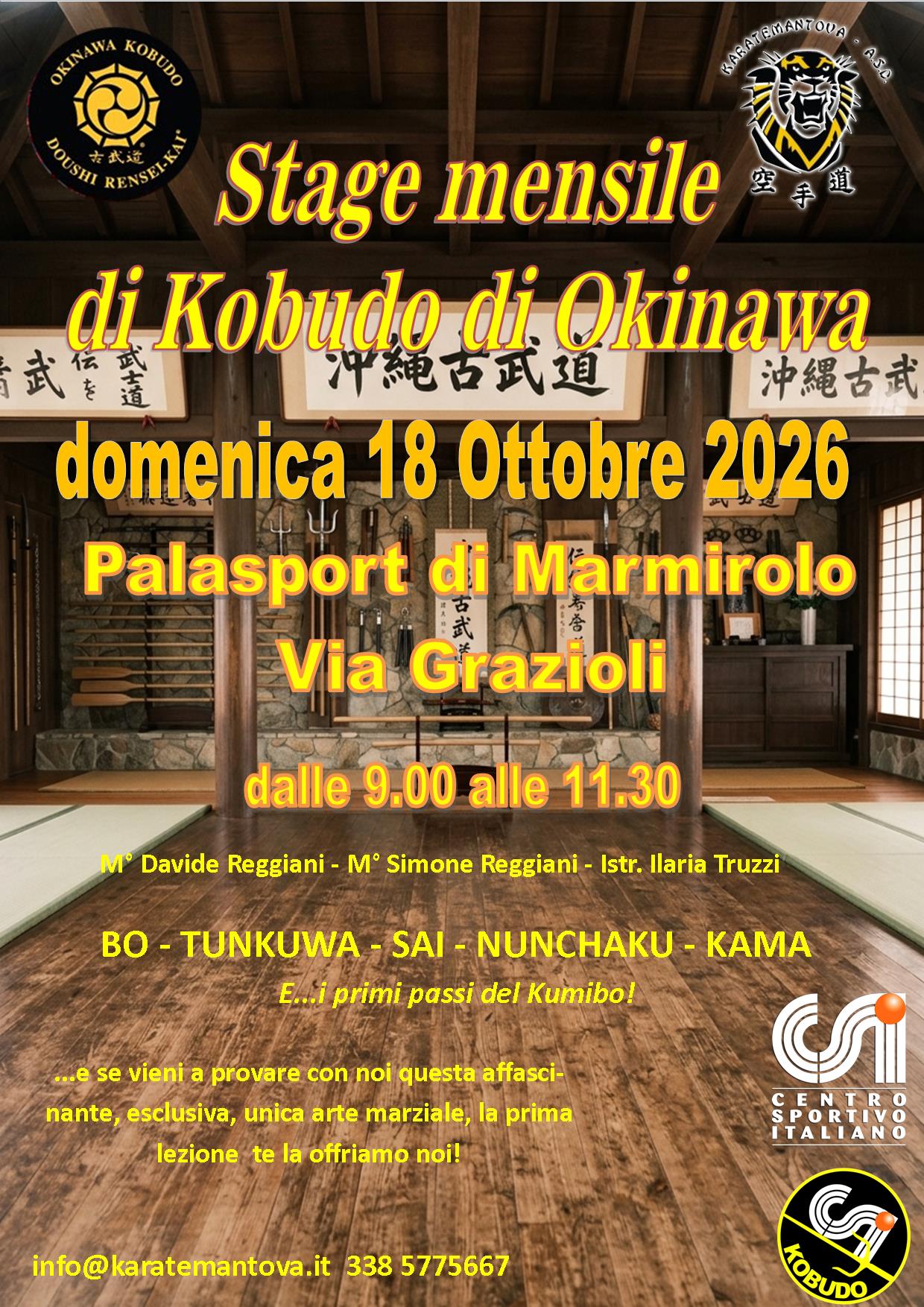 Locandina Stage di Kobudo mensile