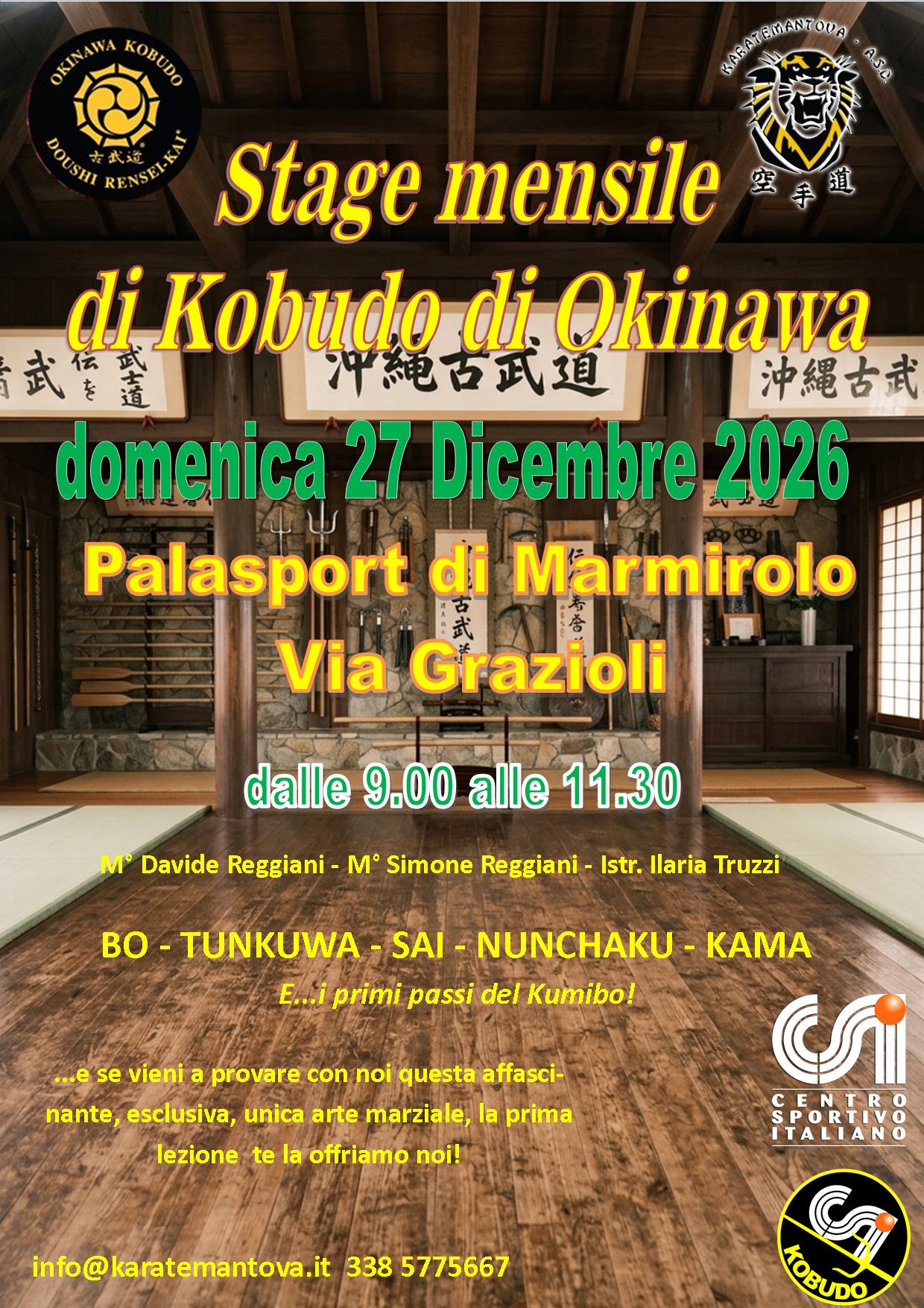 Locandina Stage Kobudo mensile dicembre